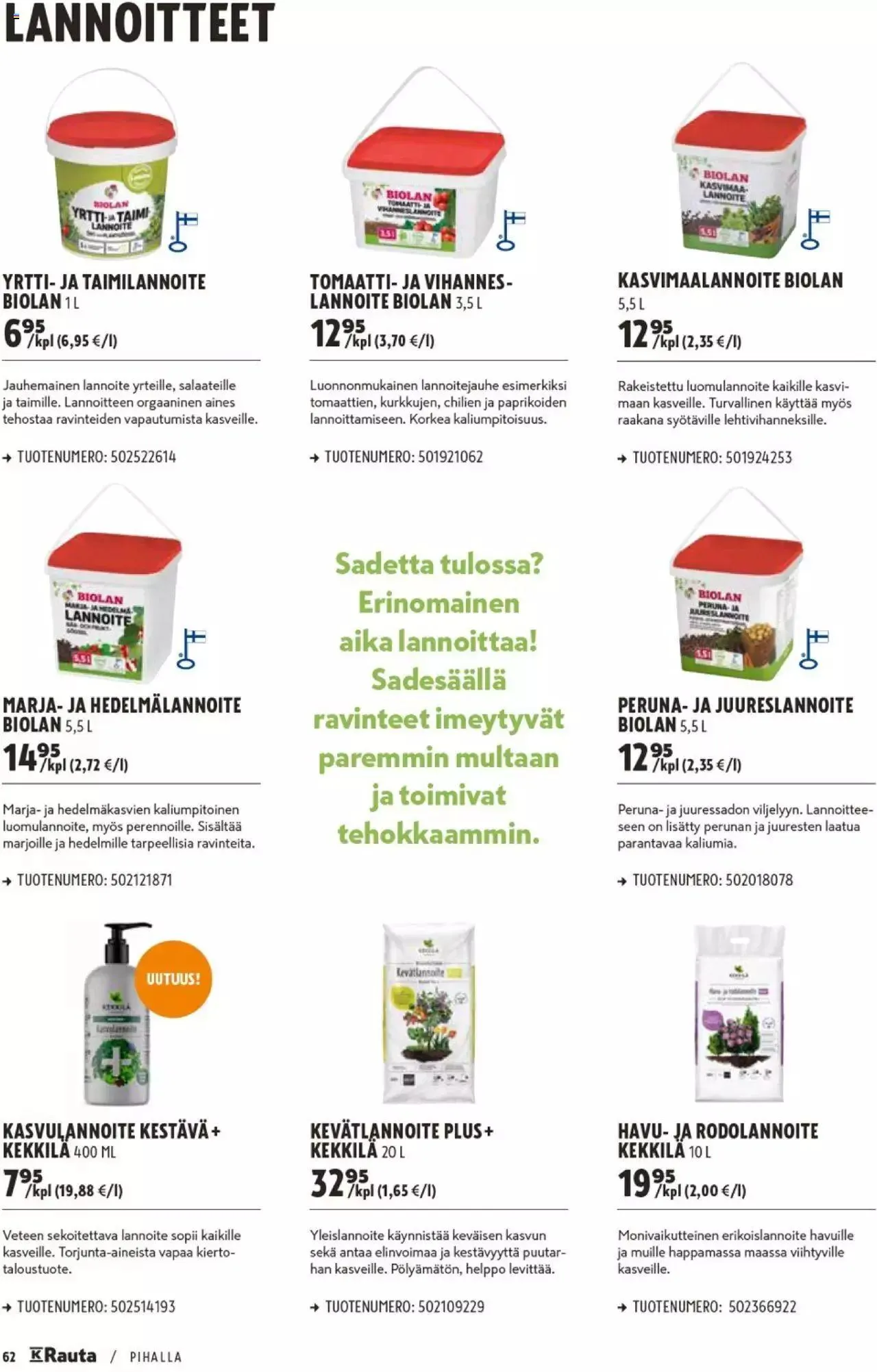 K-Rauta - Pihalla 2023 voimassa alkaen 27. maaliskuuta - 31. joulukuuta 2023 - Tarjouslehti sivu 62