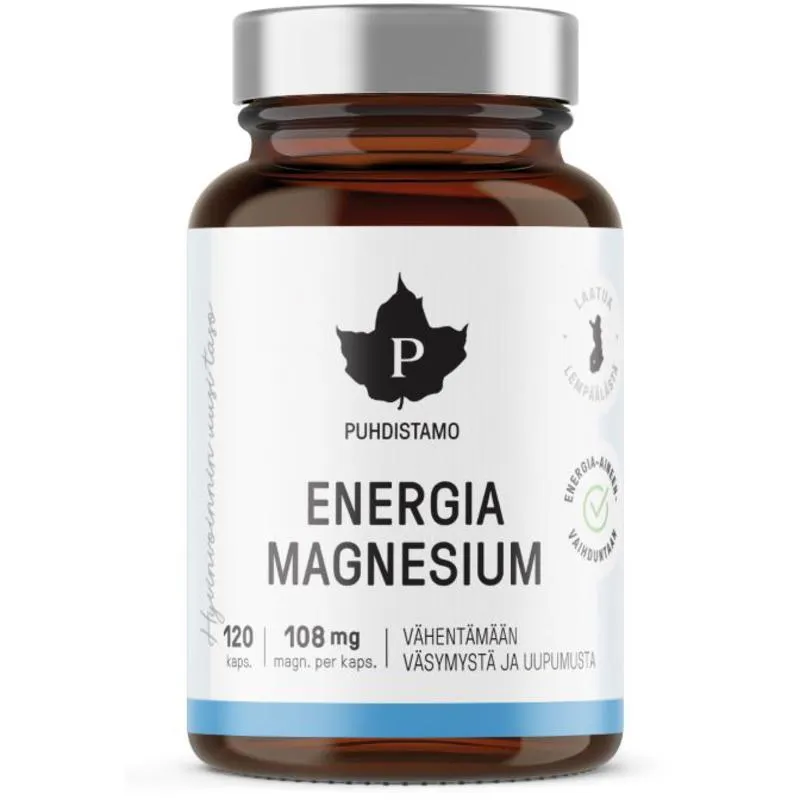 Magnesium Puhdistamo 120 kpl energia