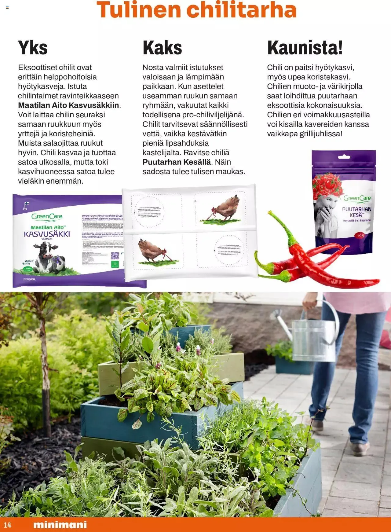 Minimani puutarha-kuvasto voimassa alkaen 24. huhtikuuta - 31. joulukuuta 2024 - Tarjouslehti sivu 14