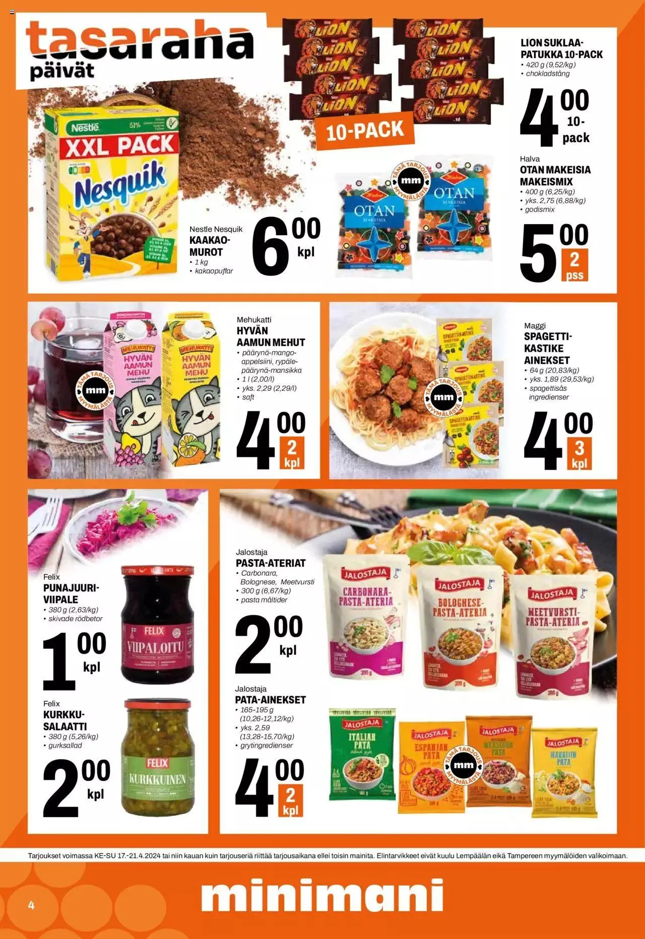 Minimani tarjoukset voimassa alkaen 17. huhtikuuta - 21. huhtikuuta 2024 - Tarjouslehti sivu 4