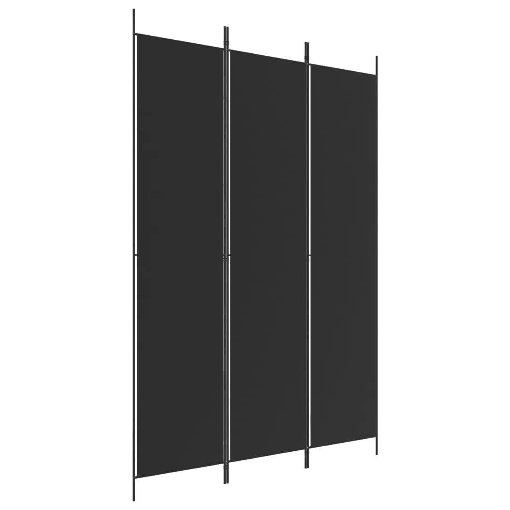 vidaXL 3-paneelinen Tilanjakaja musta 150x220 cm kangas