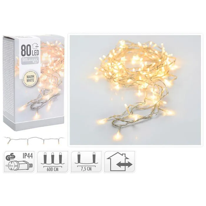 LED 80 PERUSVALOSARJA LÄMMIN VALKOINEN, VAALEA JOHTO, SISÄ- JA