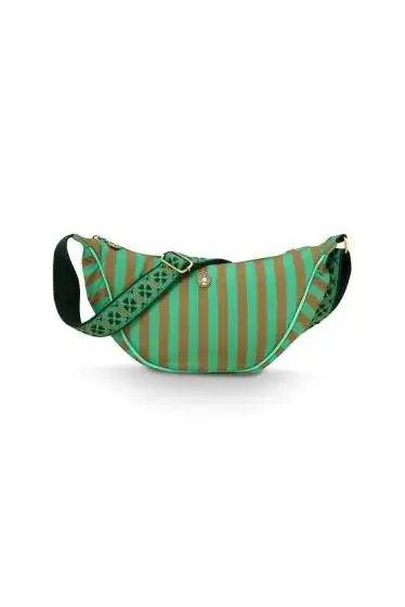 Pip Studio olkalaukku Freya Half Moon Stripe Green