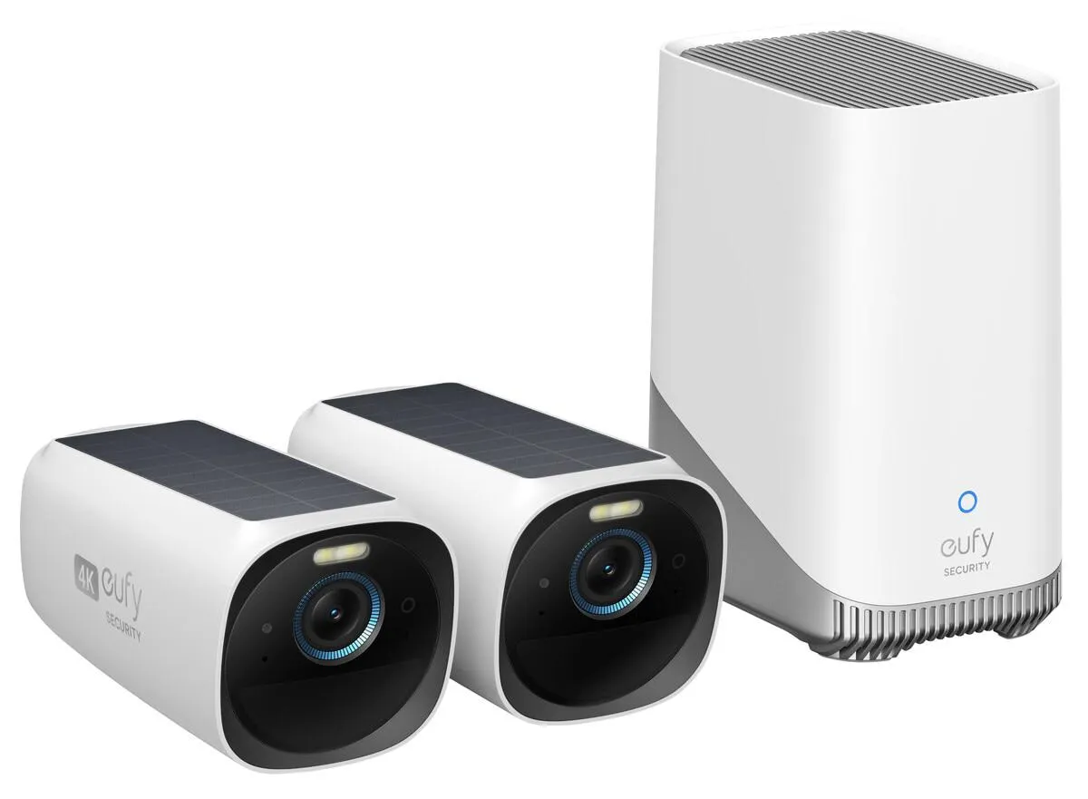 EufyCam 3 Kit, 2 valvontakameraa ja homebase