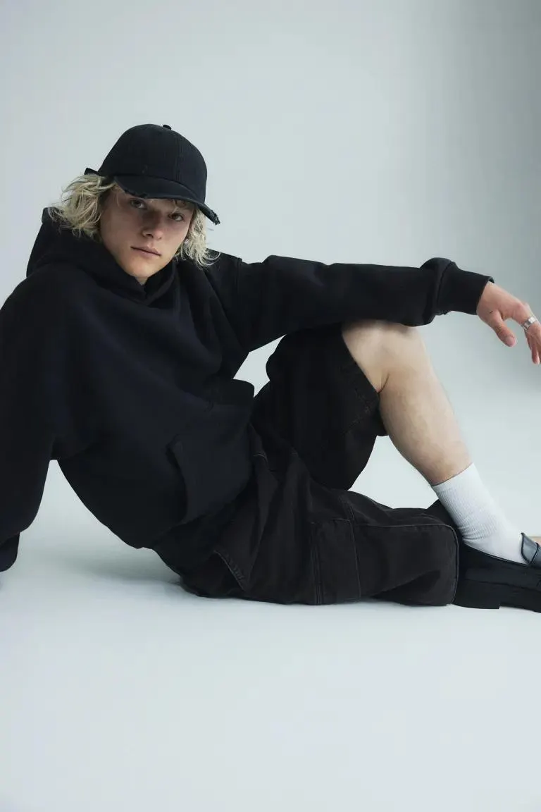 Denim-cargoshortsit Loose