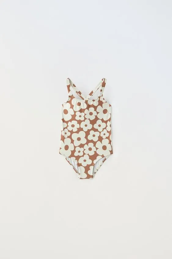 6 MONTHS - 6 YEARS/ FLORAL PRINT SWIMSUIT