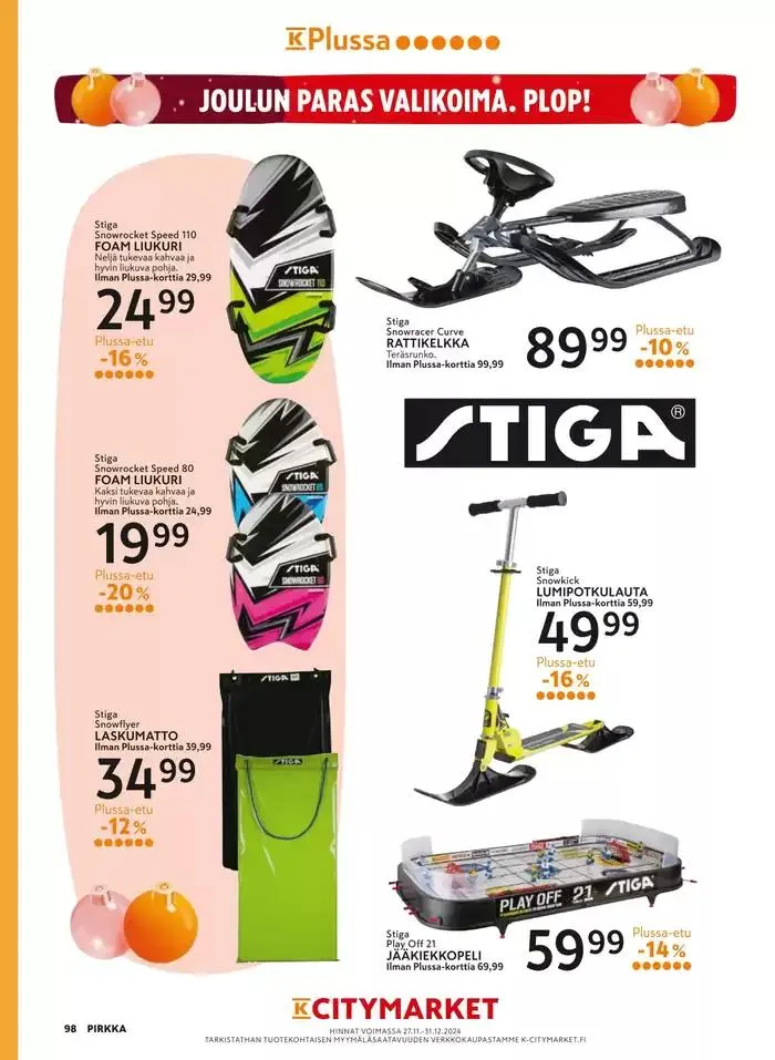 Pirkka 12/2024 voimassa alkaen 27. marraskuuta - 11. joulukuuta 2024 - Tarjouslehti sivu 106