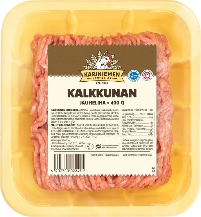 Kariniemen Kalkkunan jauheliha 400 g