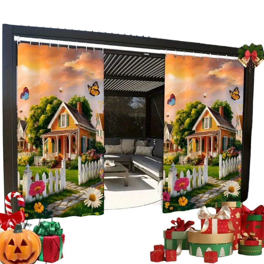 Ulkosuoja koukulla perhoskoristeellinen кangas Pickify, 2PC-180X213cm/71*84in