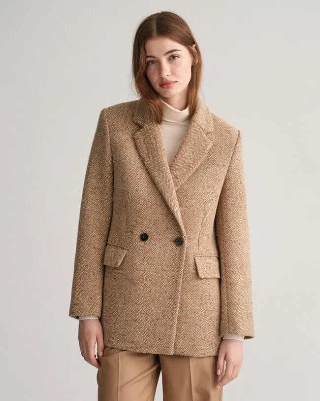 Regular fit ‑mitoitettu kalanruotokuvioinen bleiseri