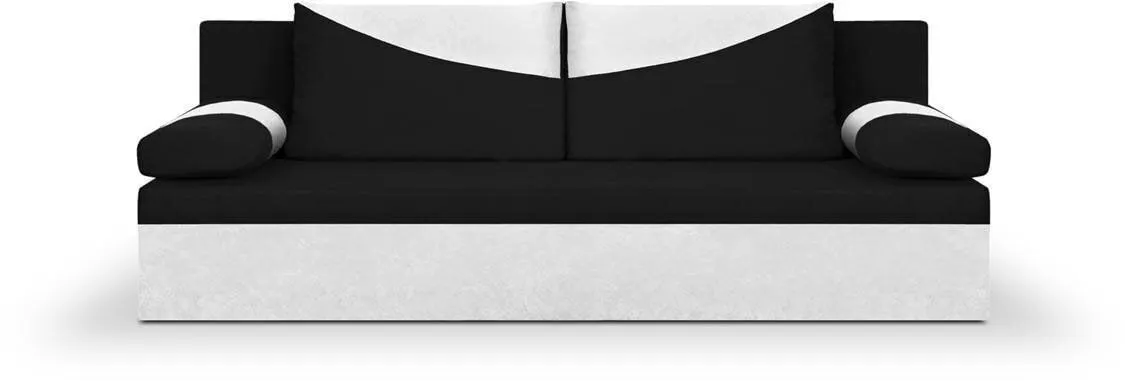 Kolmen hengen sohva Bellezza Polo, musta/valkoinen.