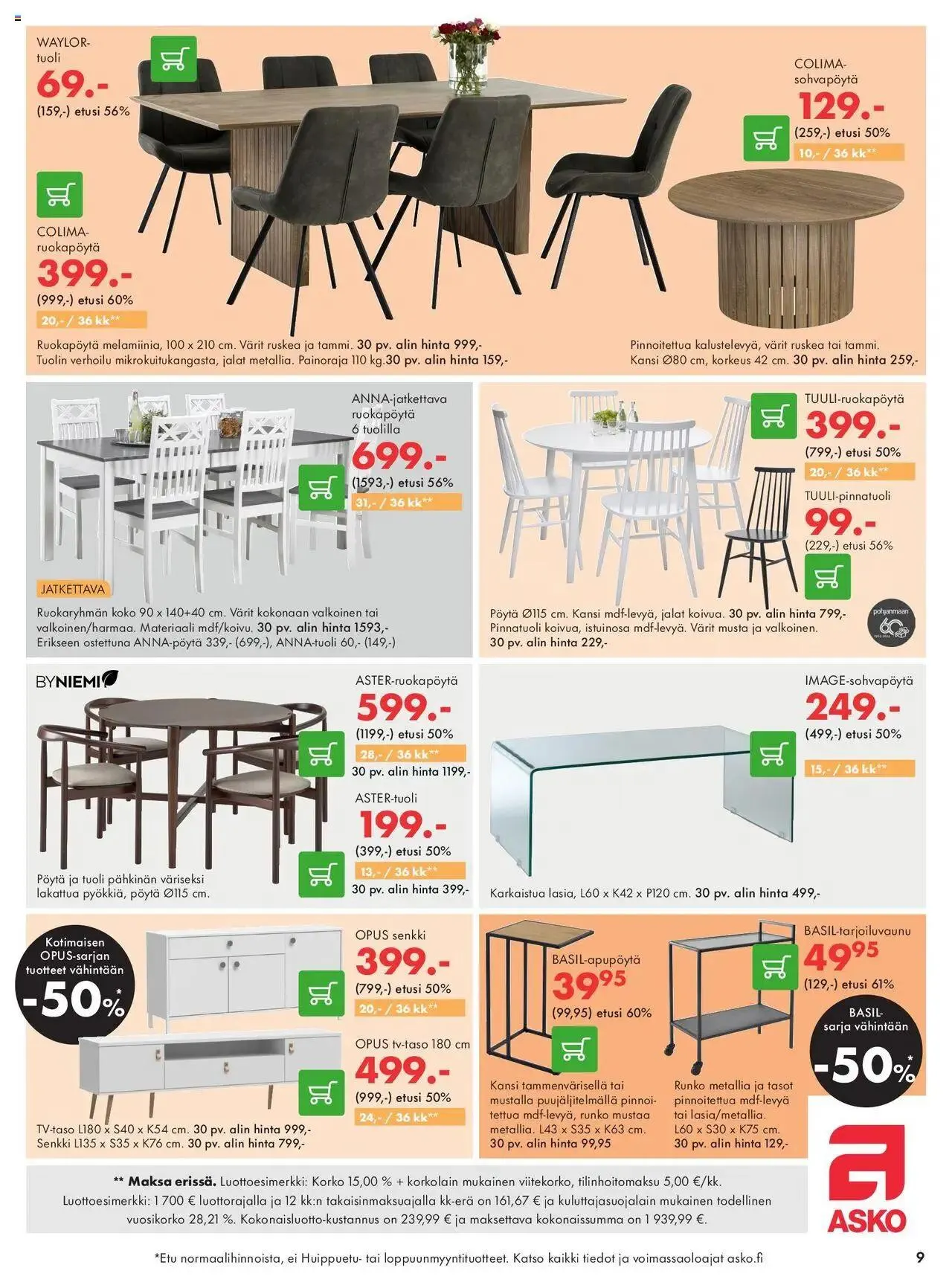 Asko tarjoukset voimassa alkaen 1. elokuuta - 31. joulukuuta 2024 - Tarjouslehti sivu 9