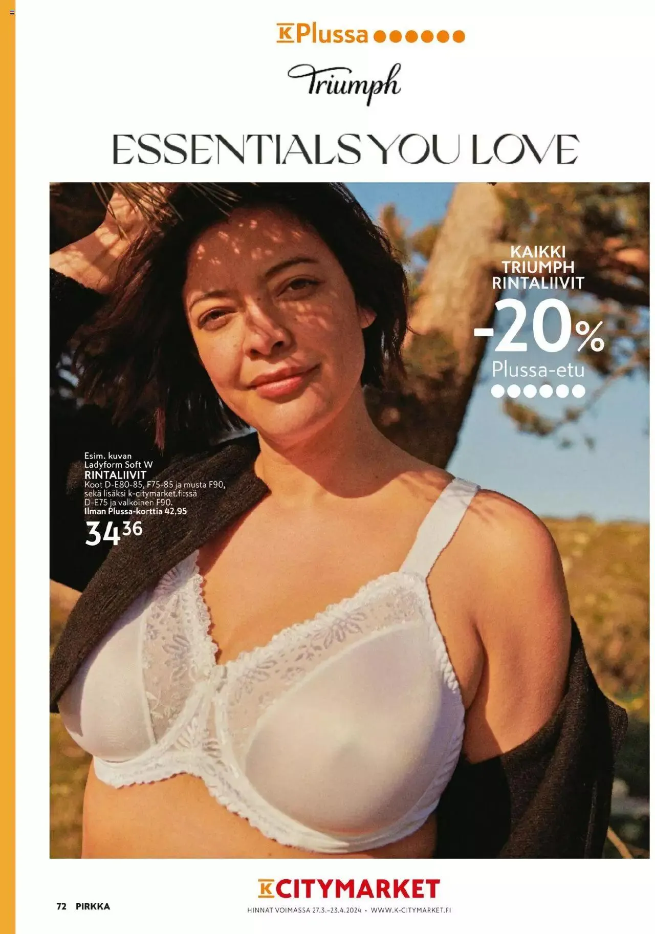 K-Market - Pirkka voimassa alkaen 27. maaliskuuta - 23. huhtikuuta 2024 - Tarjouslehti sivu 72