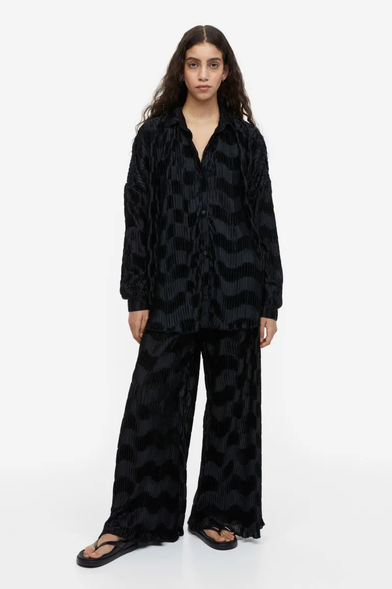 Laskostetut Leveälahkeiset Housut