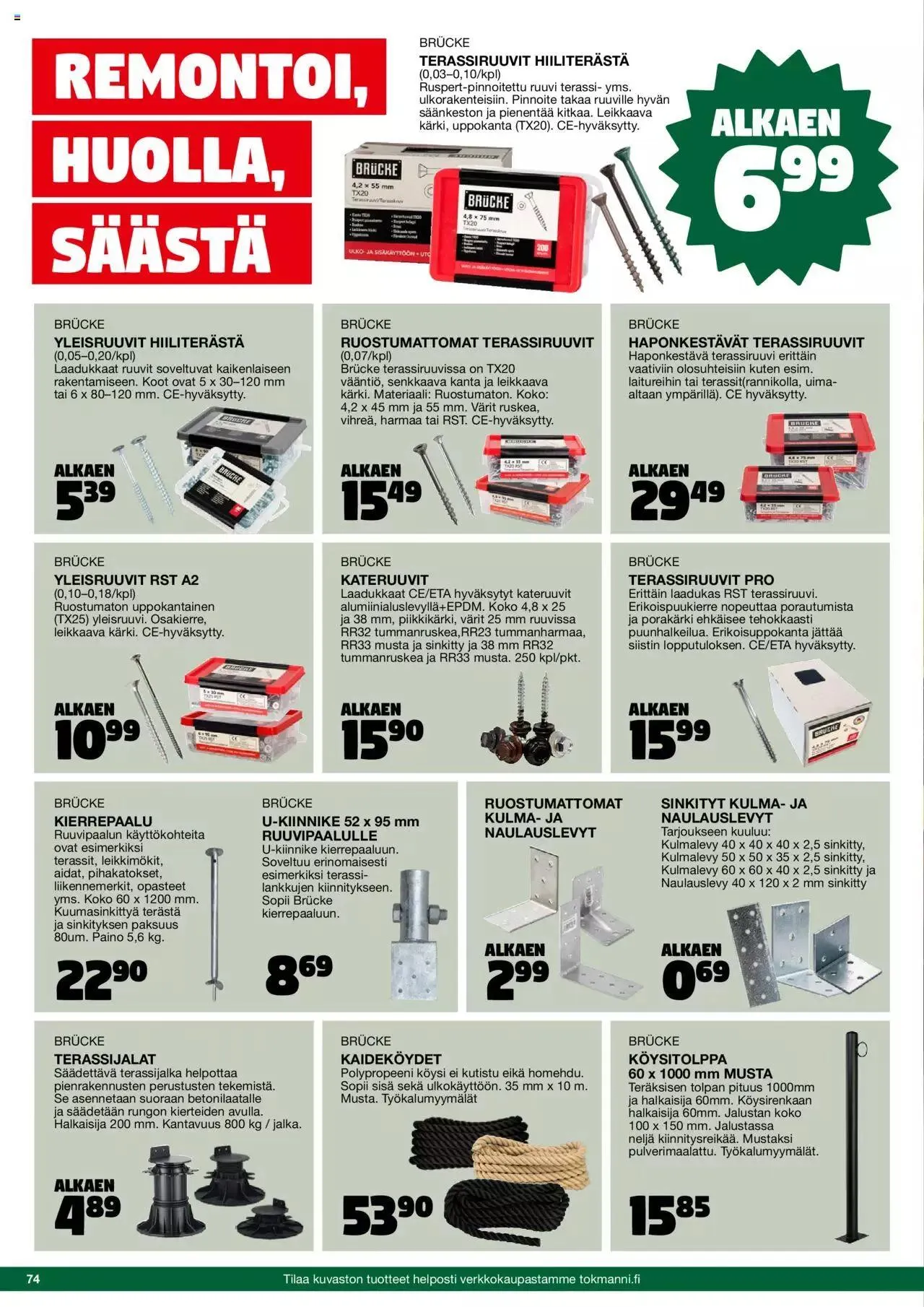 Tokmanni - Kesä 2023 voimassa alkaen 17. huhtikuuta - 31. joulukuuta 2023 - Tarjouslehti sivu 74