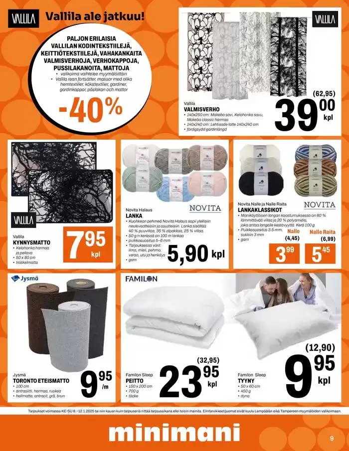 Minimani Yhtiöt Oy voimassa alkaen 9. tammikuuta - 16. tammikuuta 2025 - Tarjouslehti sivu 9