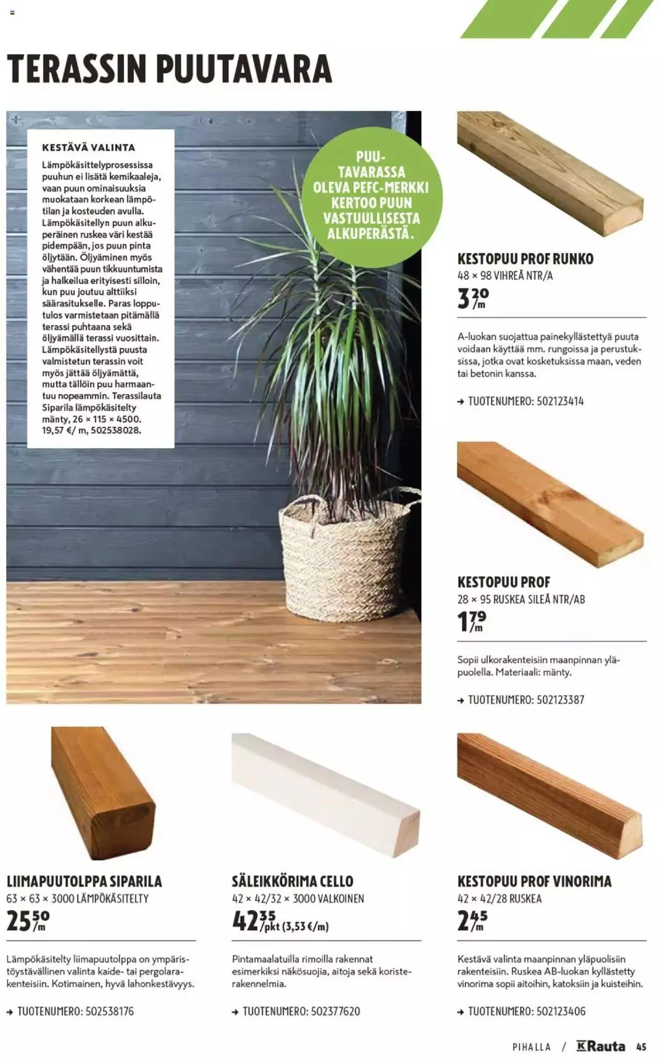 K-Rauta - Pihalla 2023 voimassa alkaen 27. maaliskuuta - 31. joulukuuta 2023 - Tarjouslehti sivu 45
