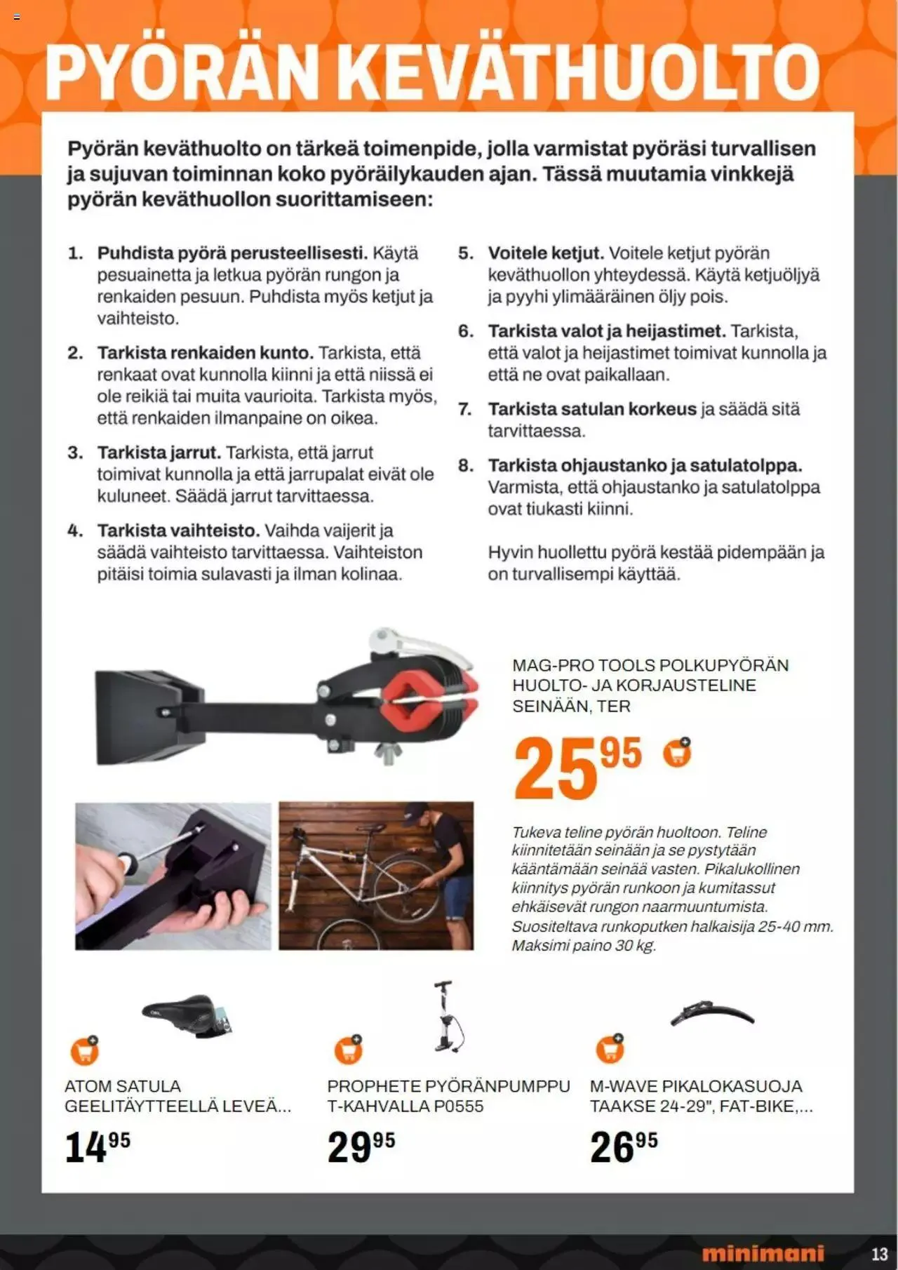 Minimani - Pyöräilykuvasto voimassa alkaen 28. elokuuta - 31. joulukuuta 2023 - Tarjouslehti sivu 13