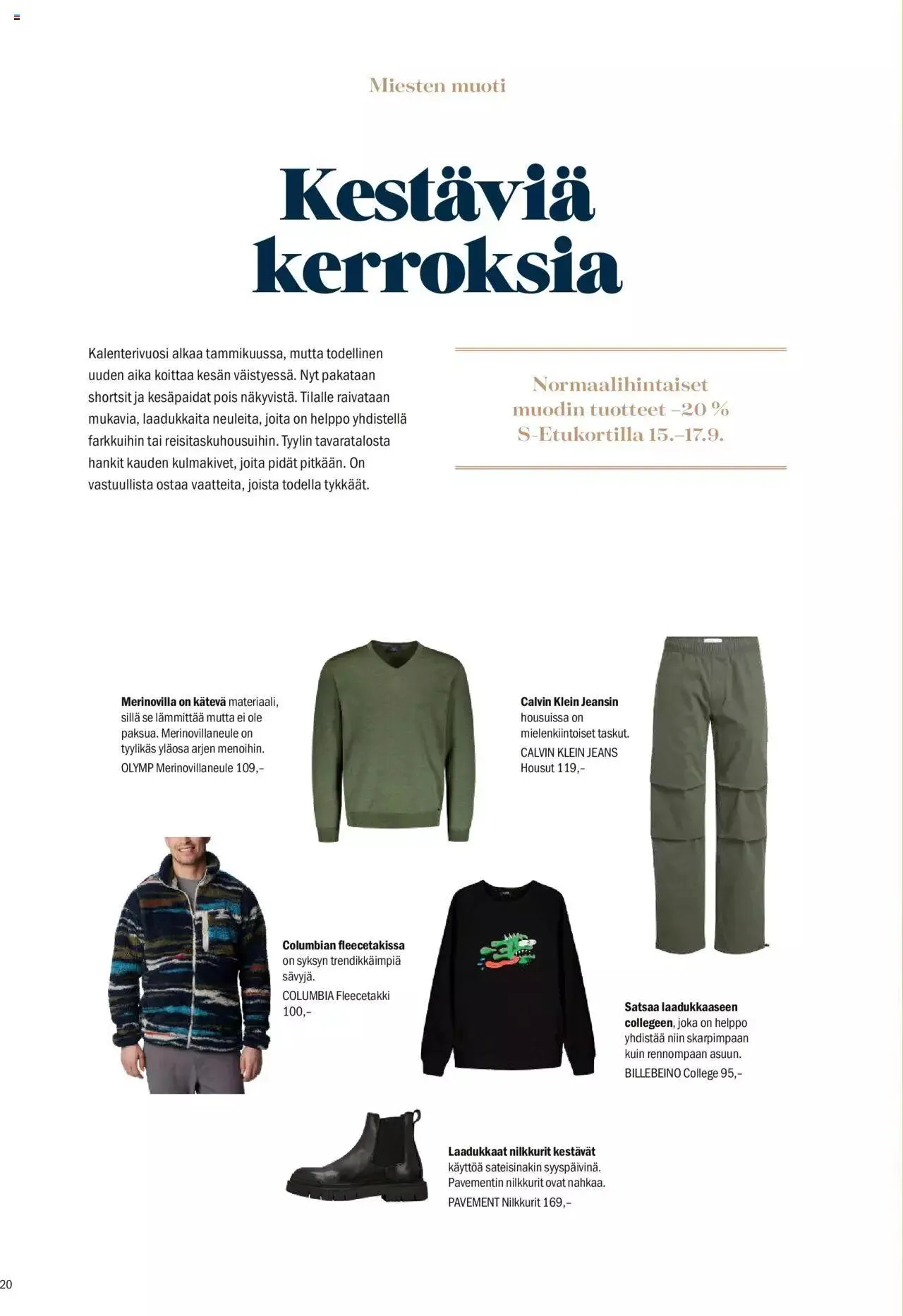 Sokos tarjoukset voimassa alkaen 4. syyskuuta - 8. lokakuuta 2023 - Tarjouslehti sivu 20