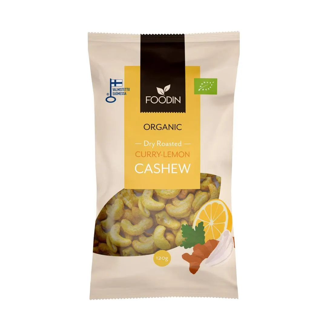Curry-Lemon Cashew, luomu 120 g