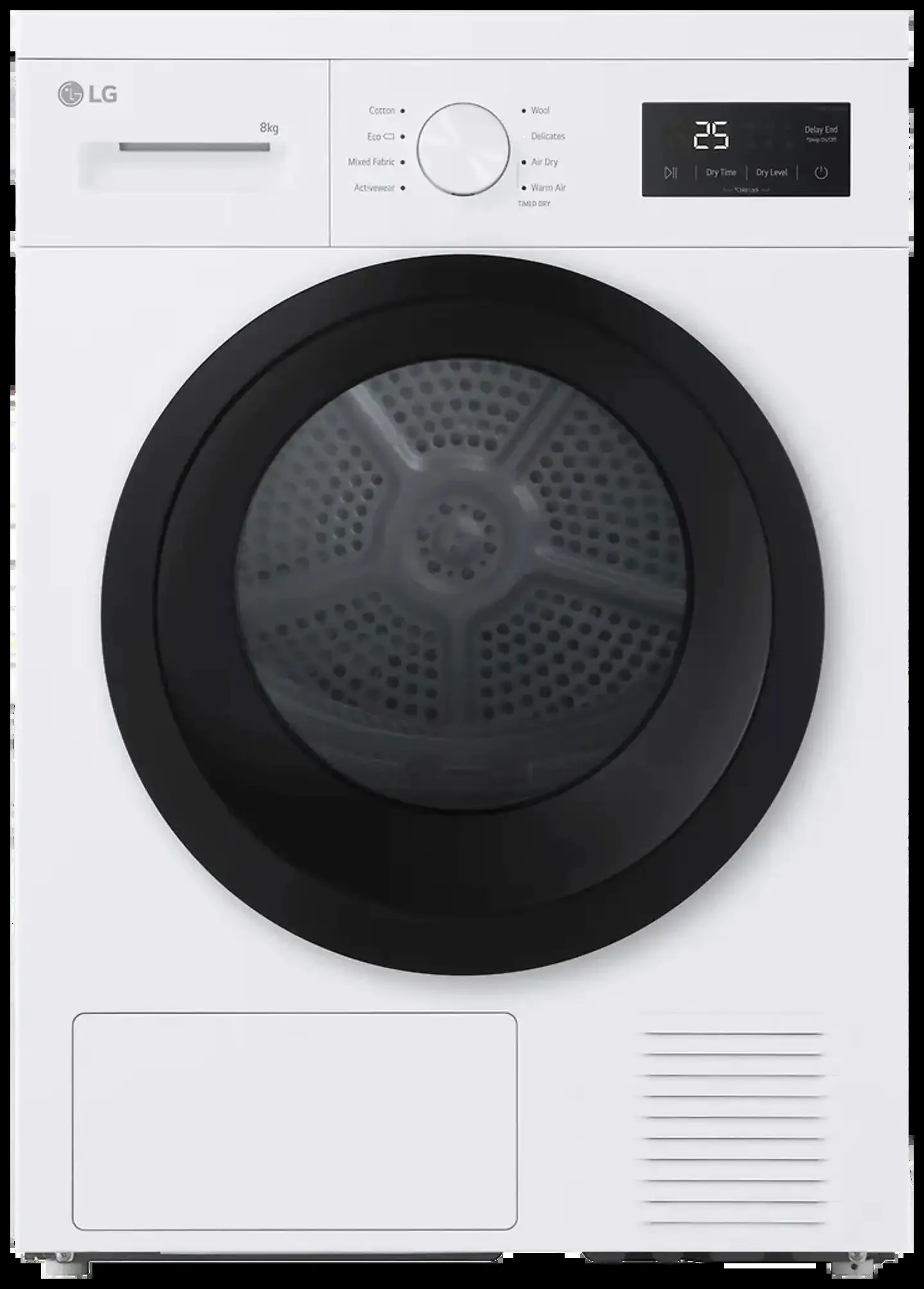 LG kuivausrumpu RHA1008NWK, 8kg, valkoinen