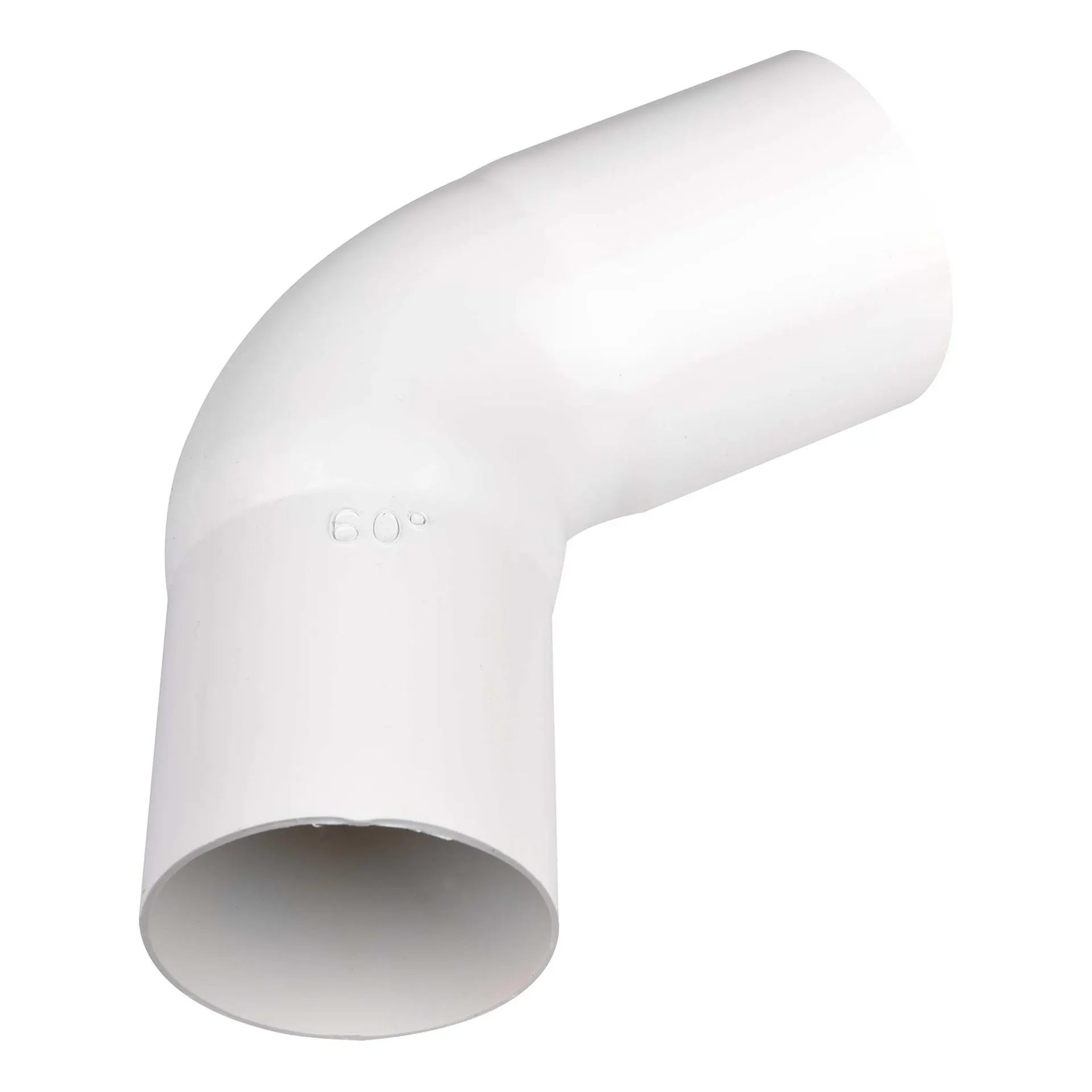 Taivutettu putki 60° 90 mm valkoinen