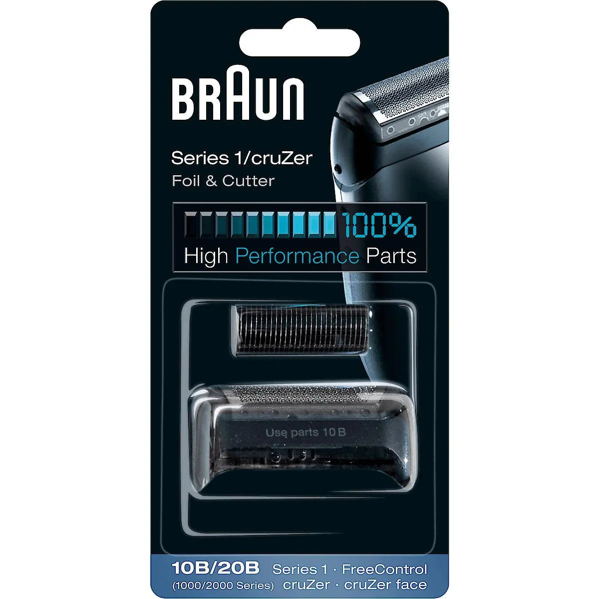 Braun 10B/20B Series 1/cruZer Ajopää musta