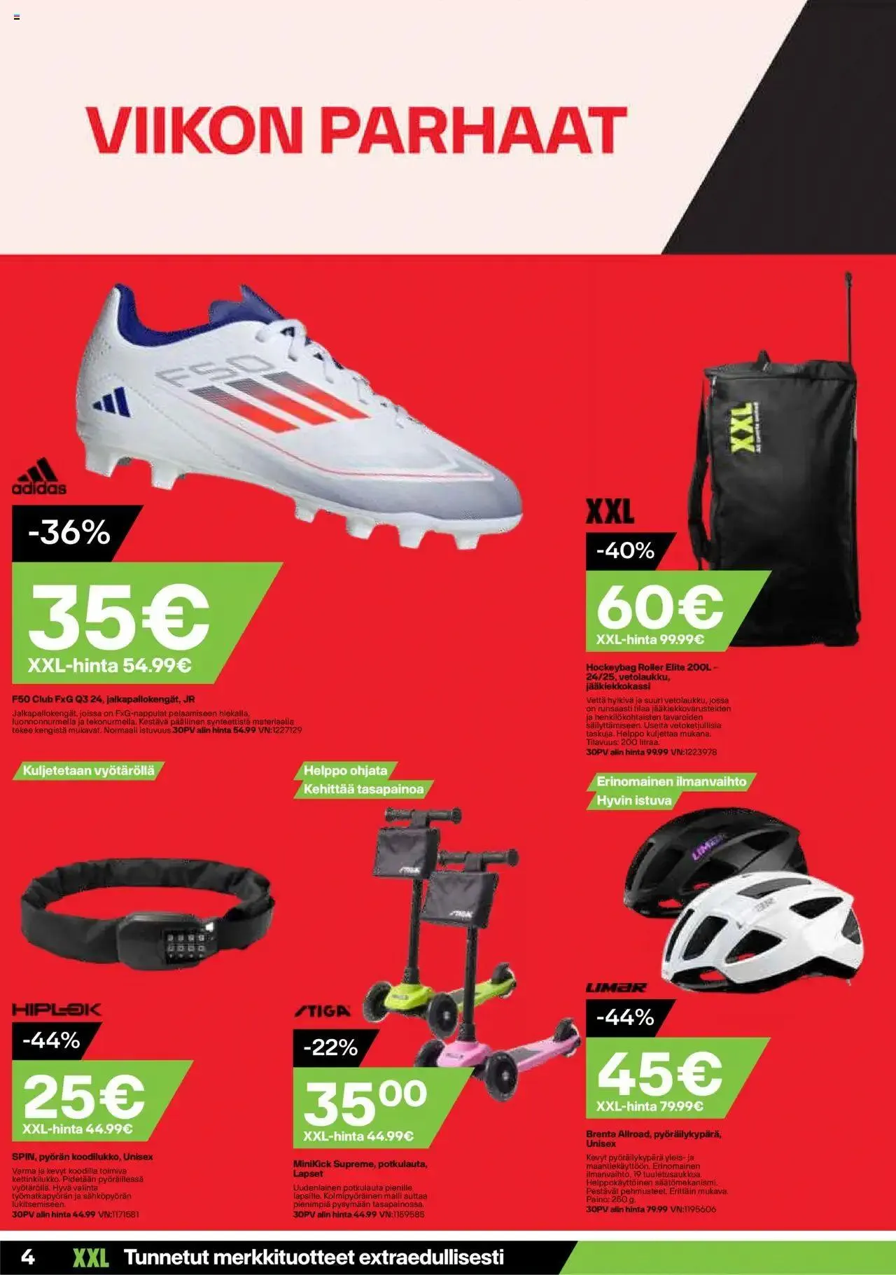 XXL tarjoukset voimassa alkaen 19. elokuuta - 25. elokuuta 2024 - Tarjouslehti sivu 4