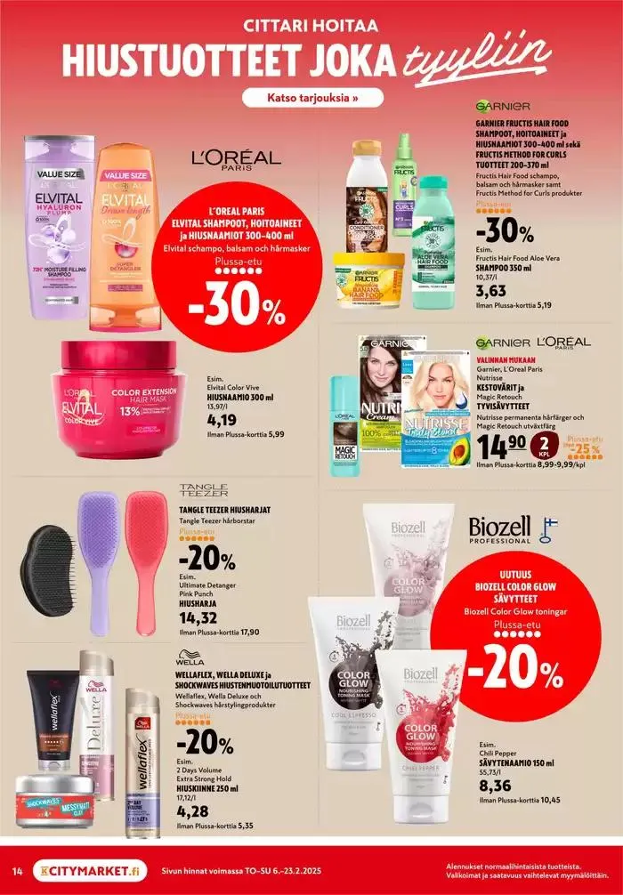 K-citymarket tarjoukset voimassa alkaen 6. helmikuuta - 20. helmikuuta 2025 - Tarjouslehti sivu 14