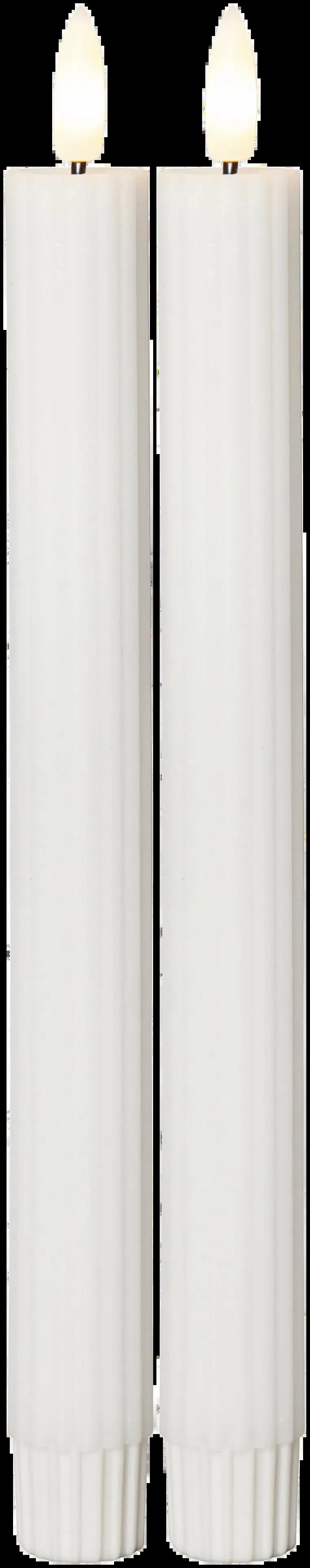 Star Trading Flamme Stripe LED-antiikkikynttilä 2 kpl valkoinen