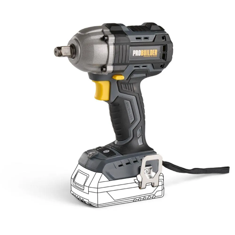 Probuilder iskevä akkumutterinväännin 18 V 500 Nm runko