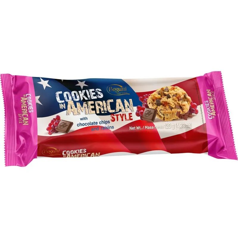 Cookies Bogutti 120 g American Style suklaa-rusina