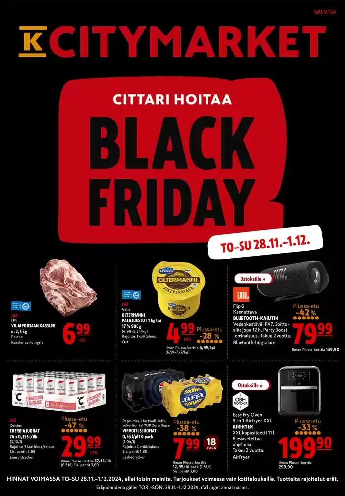K-citymarket tarjoukset voimassa alkaen 28. marraskuuta - 12. joulukuuta 2024 - Tarjouslehti sivu 1