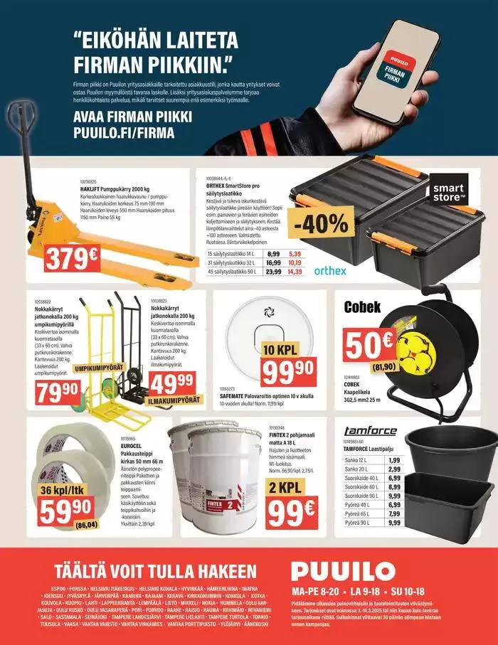 Puuilo tarjoukset voimassa alkaen 5. maaliskuuta - 16. maaliskuuta 2025 - Tarjouslehti sivu 20