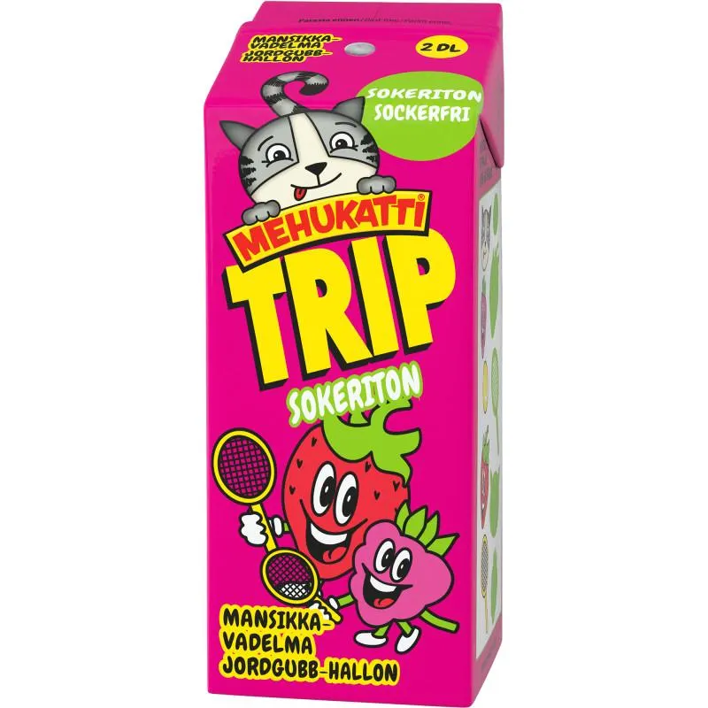 Trip Mehukatti 2 dl sokeriton mansikka-vadelma