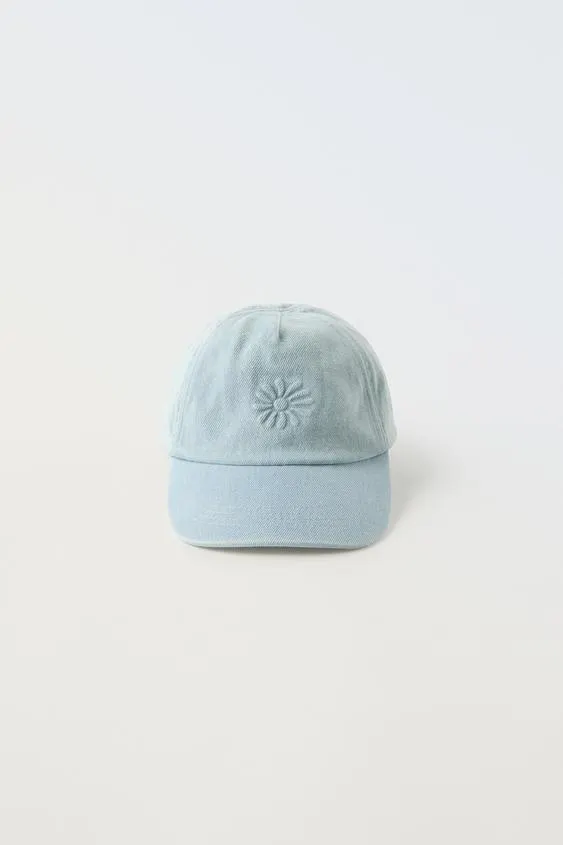 EMBOSSED DENIM CAP
