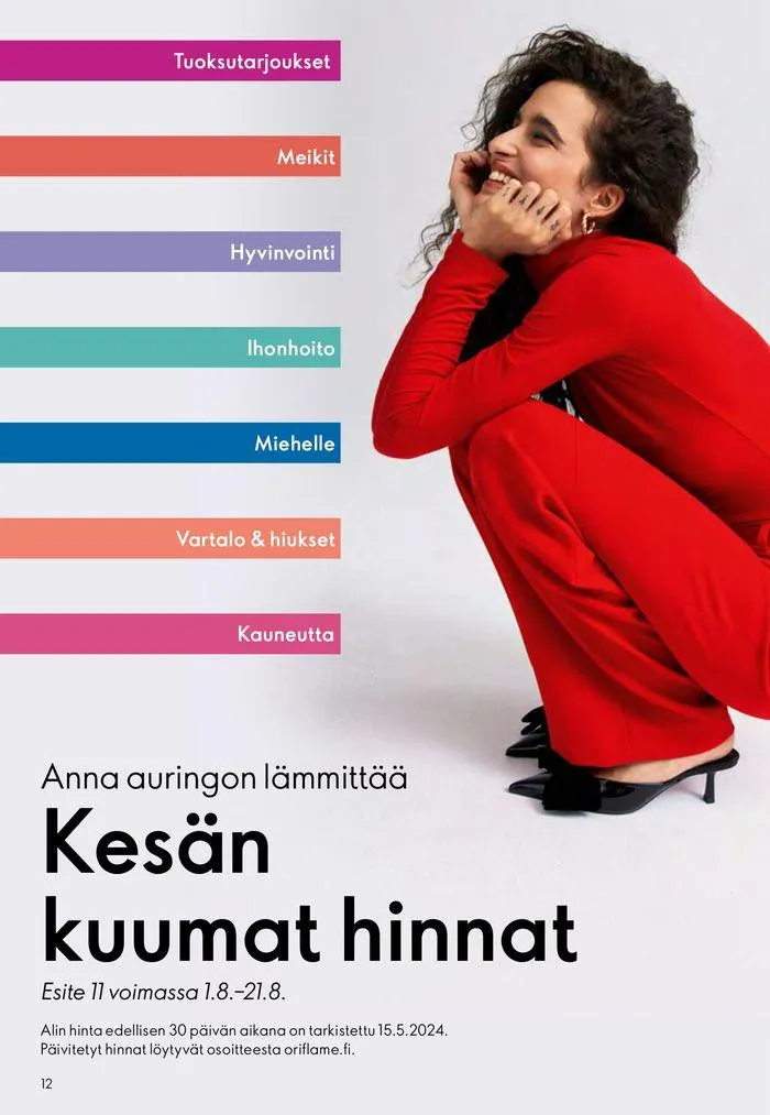 SÄTEILEVÄÄ AURINGONPAISTETTA voimassa alkaen 1. elokuuta - 21. elokuuta 2024 - Tarjouslehti sivu 12