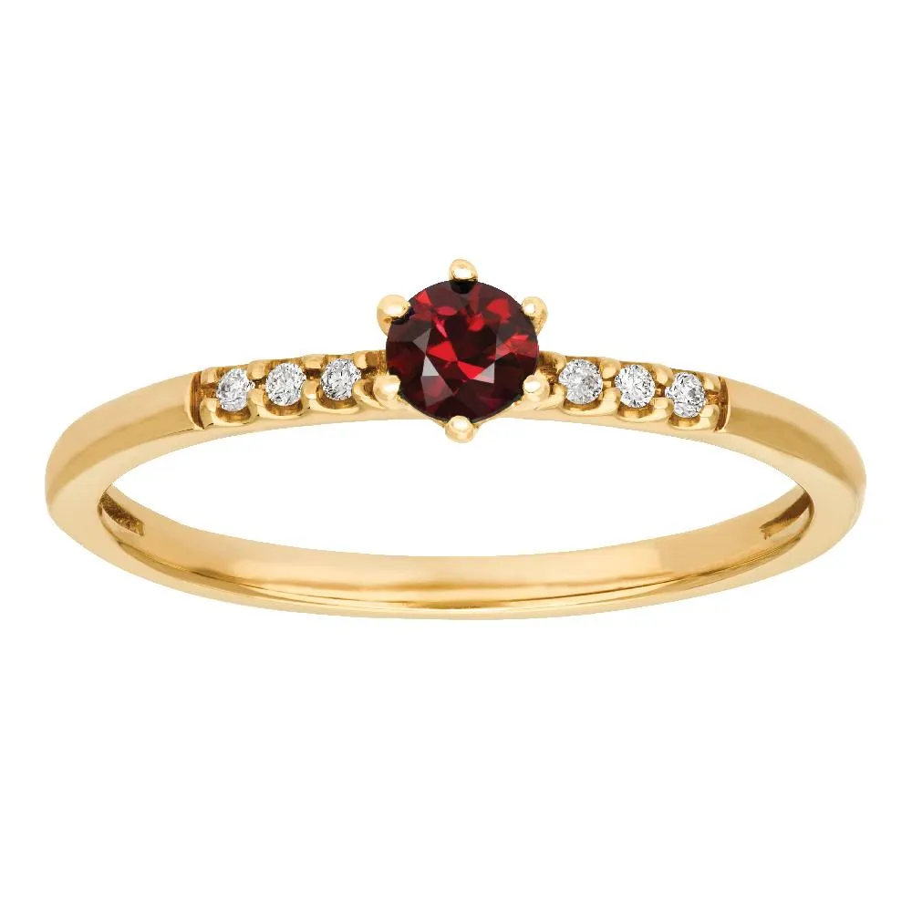 Timanttirubiini- sormus 0,02 ct keltakulta