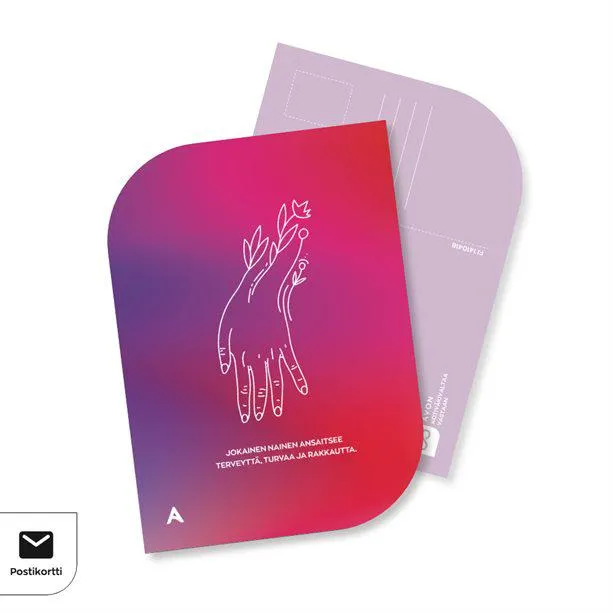Hyväntekeväisyyskampanjan POSTIKORTTI "Jokainen nainen"