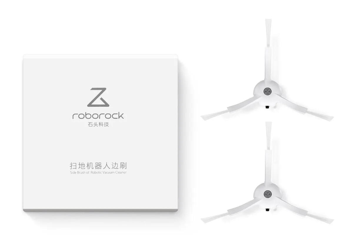 Roborock Sivuharja valkoinen, 3-osainen vinyyli, 2 kpl