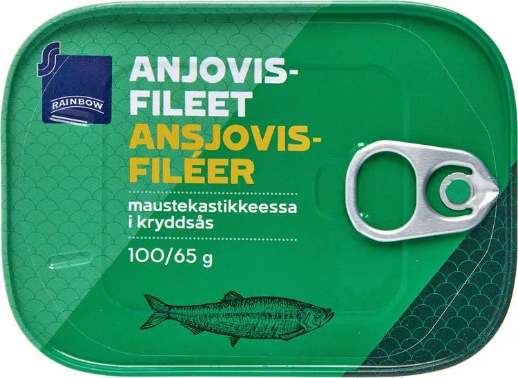 Rainbow 100/65g anjovisfileet maustekastikkeessa