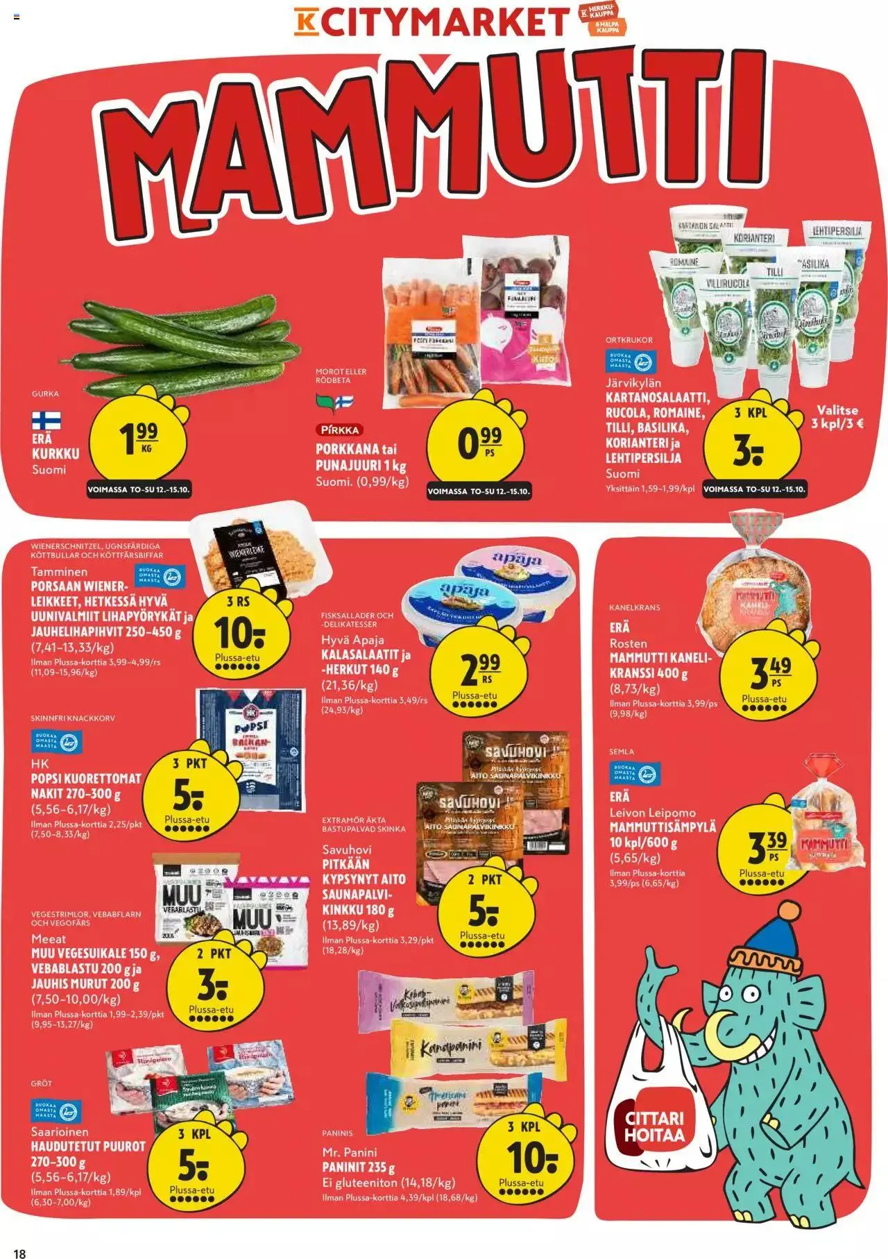 K-Citymarket - Tarjoukset voimassa alkaen 12. lokakuuta - 22. lokakuuta 2023 - Tarjouslehti sivu 18