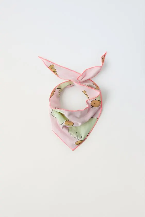 BIRD PRINT TRIANGLE BANDANA