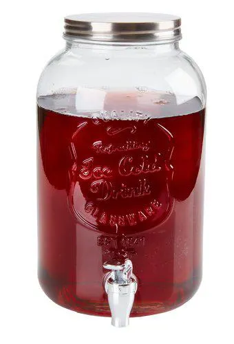 Container with tap LEMONADE 3.5 ltr. glass clear