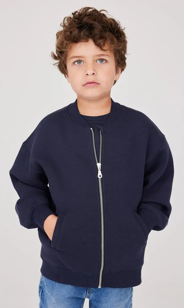 Bomber-takki vetoketjulla