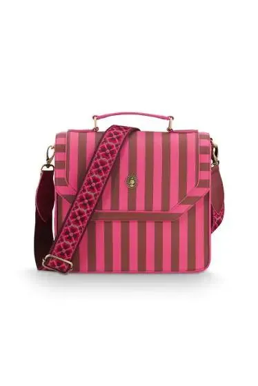 Pip Studio olkalaukku Frances Medium Stripe Pink