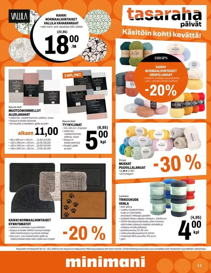 Minimani Yhtiöt Oy voimassa alkaen 12. maaliskuuta - 16. maaliskuuta 2025 - Tarjouslehti sivu 11