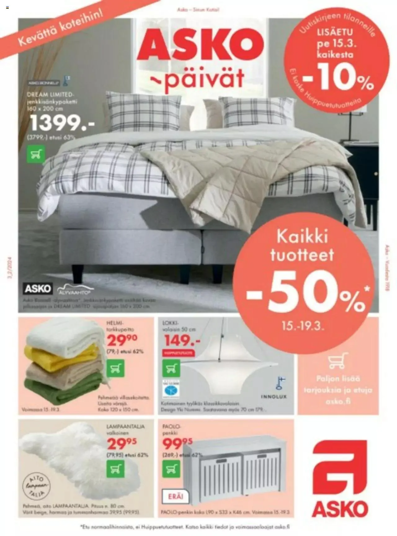 Asko tarjoukset voimassa alkaen 15. maaliskuuta - 19. maaliskuuta 2024 - Tarjouslehti sivu 1