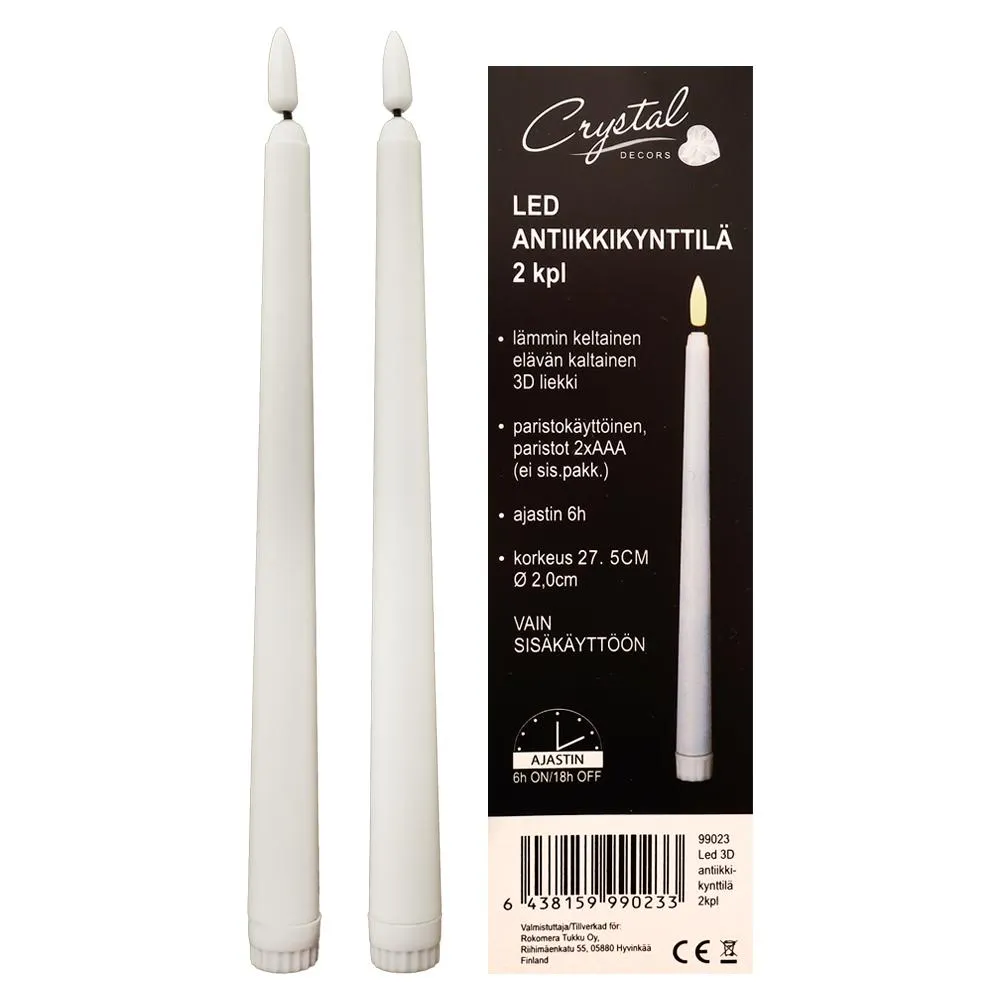 Antiikkikynttilä Led 3D 2kpl/28cm