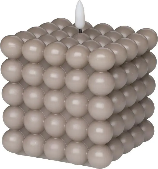 Kuplakynttilä 3D liekki 10 cm harmaa